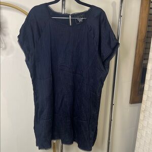 Johnny Was Jade Navy Textured Blouse – Size XL